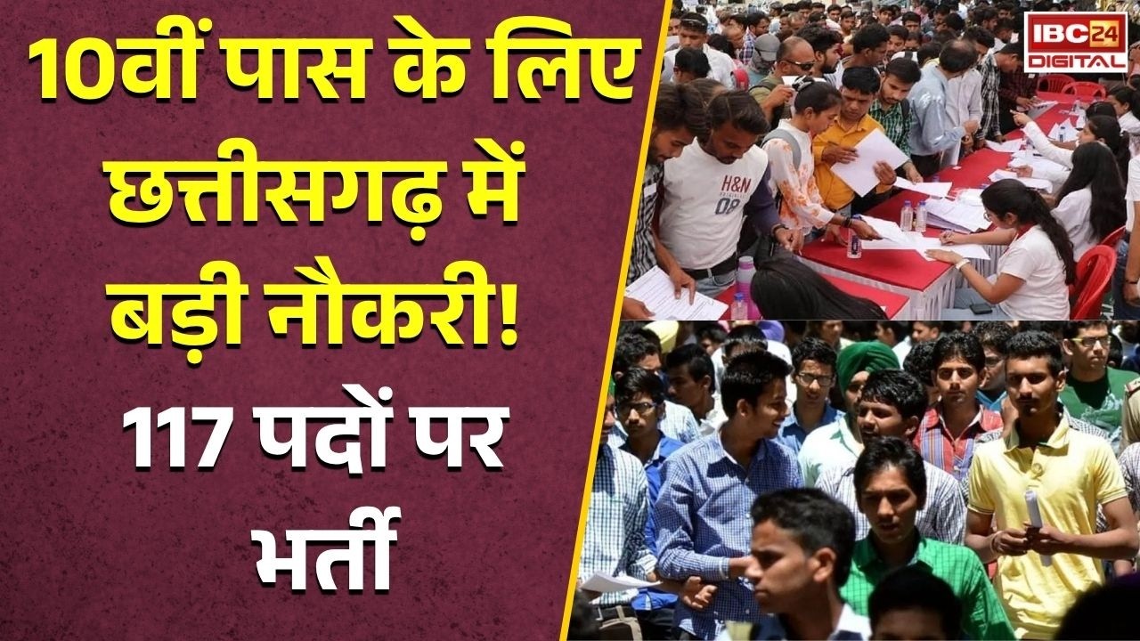 CG Job Alert: छत्तीसगढ़ के युवाओं के लिए बड़ी खुशखबरी! 117 पदों पर नौकरी, 20 अगस्त को रोजगार मेला |