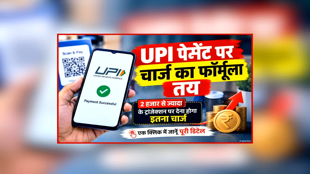 UPI Payment Charges Update: डिजिटल पेमेंट पर चार्ज का फॉर्मूला हुआ तय, 2 हजार से ज्यादा के ट्रांजेक्शन पर देना होगा इतना चार्ज, एक क्लिक में जानें पूरी डिटेल