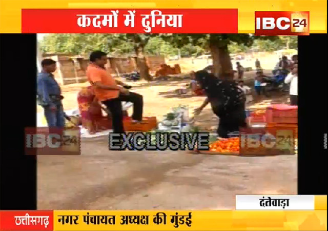 सामने आई नपं अध्यक्ष की दबंगई, जब लात मारकर हटाने लगे दूकान