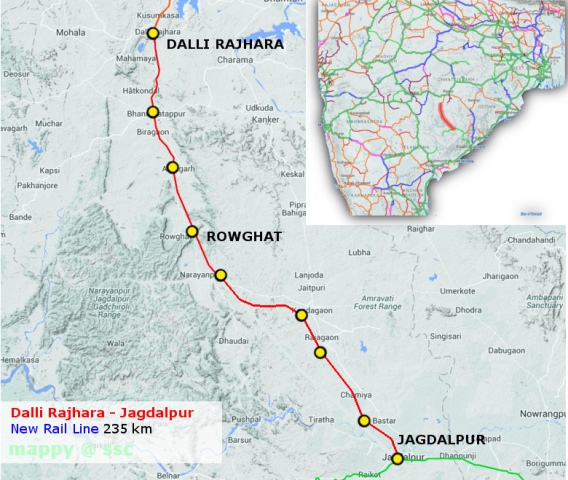 बस्तर की बहुप्रतीक्षित जगदलपुर-रावघाट रेललाइन के लिए स्थल सर्वे