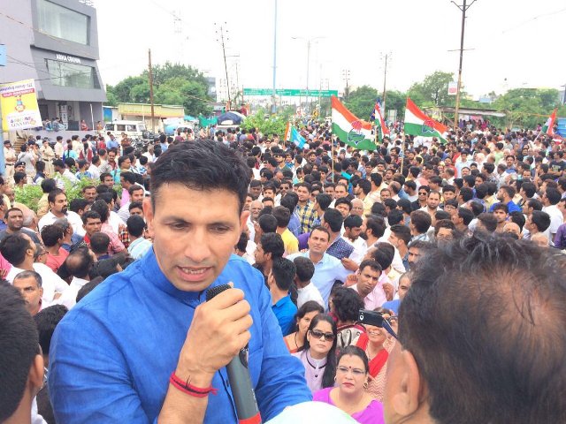 Demonstration led by jitu patwari