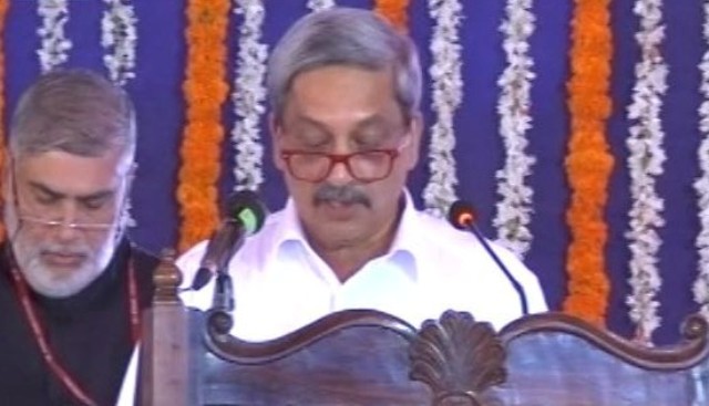 तीसरी बार गोवा के मुख्यमंत्री बने मनोहर पर्रिकर