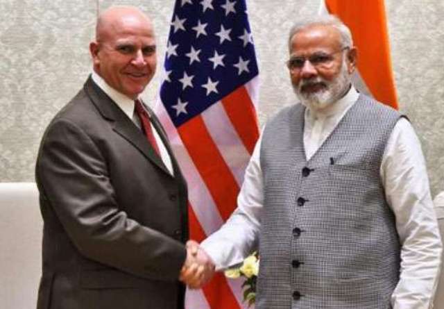 अमेरिका के राष्ट्रीय सुरक्षा सलाहकार एचआर मैकमास्टर ने पीएम मोदी से मुलाकात की