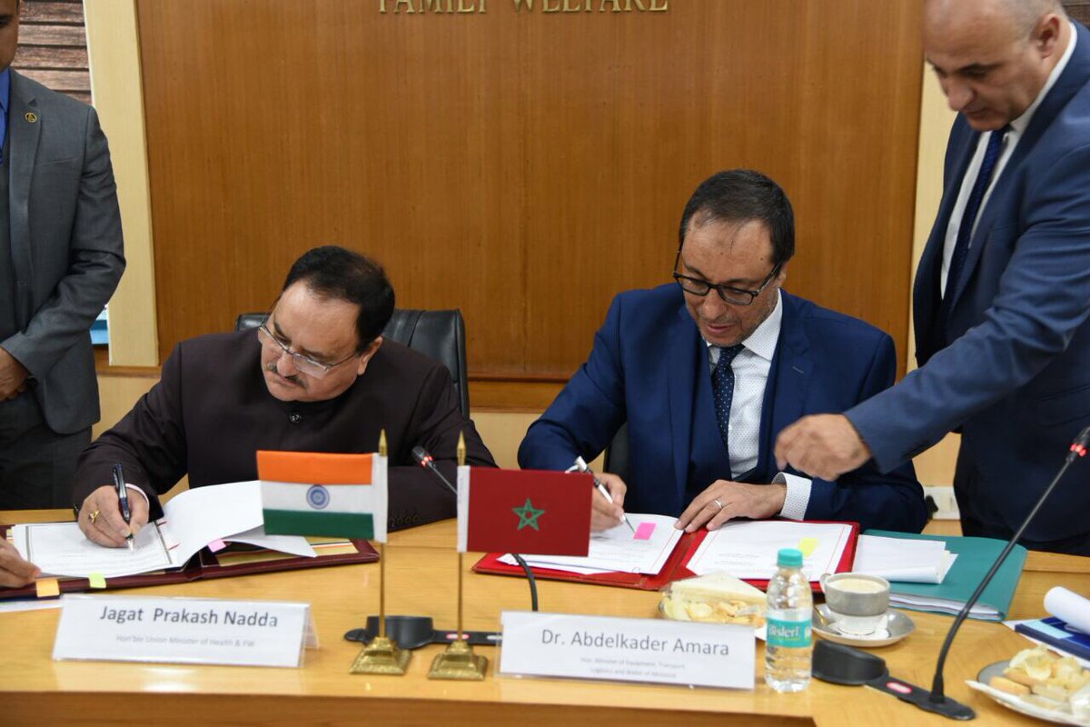 भारत ने मोरक्को के साथ किये कई समझौते पर हस्ताक्षर