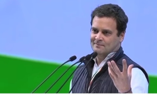 राष्ट्रीय अधिवेशन में राहुल ने भ्रष्टाचार, किसानों के मुद्दे पर सरकार को घेरा