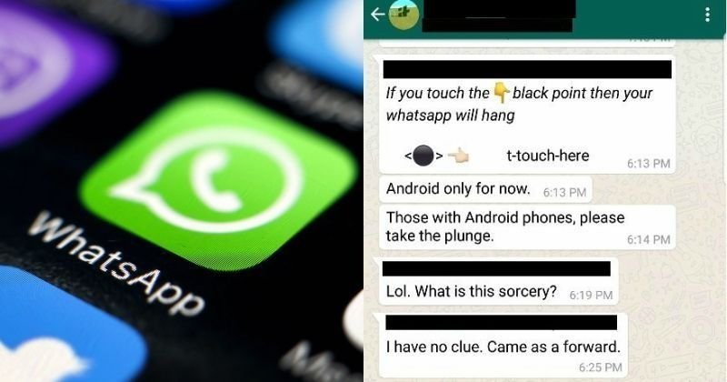 ब्लैक डॉट को छूते ही हैंग हो रहा है व्हाट्सएप्प ?