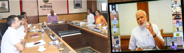 मोदी ने वीडियो कॉन्फ्रेंसिंग से ली रायपुर-बिलासपुर फोर लेन-सिक्स लेन निर्माण की प्रगति की जानकारी