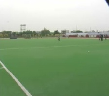 राजनांदगांव: वर्ल्ड हॉकी लीग के पहले मुकाबले के लिए तैयार स्टेडियम