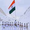 आईटीबीपी के जवानों ने 18 हजार फीट की ऊंचाई पर माइनस 30 डिग्री तापमान में लहराया तिरंगा