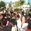 सफाई कर्मचारियों ने किया विरोध प्रदर्शन, तीन महीने से नहीं मिला वेतन